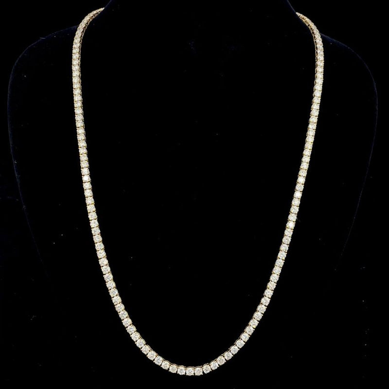 Mirano Jewels TCW 51.00ct Brilliance Lab Diamond Tennis Necklace in 18K Gold