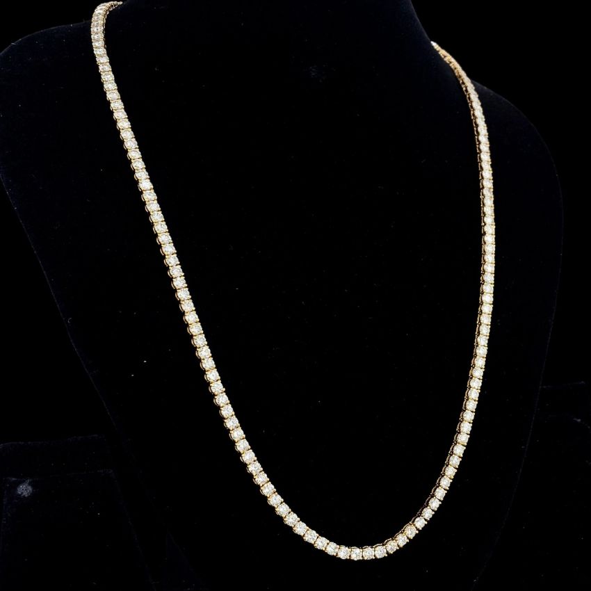 Mirano Jewels TCW 51.00ct Brilliance Lab Diamond Tennis Necklace in 18K Gold
