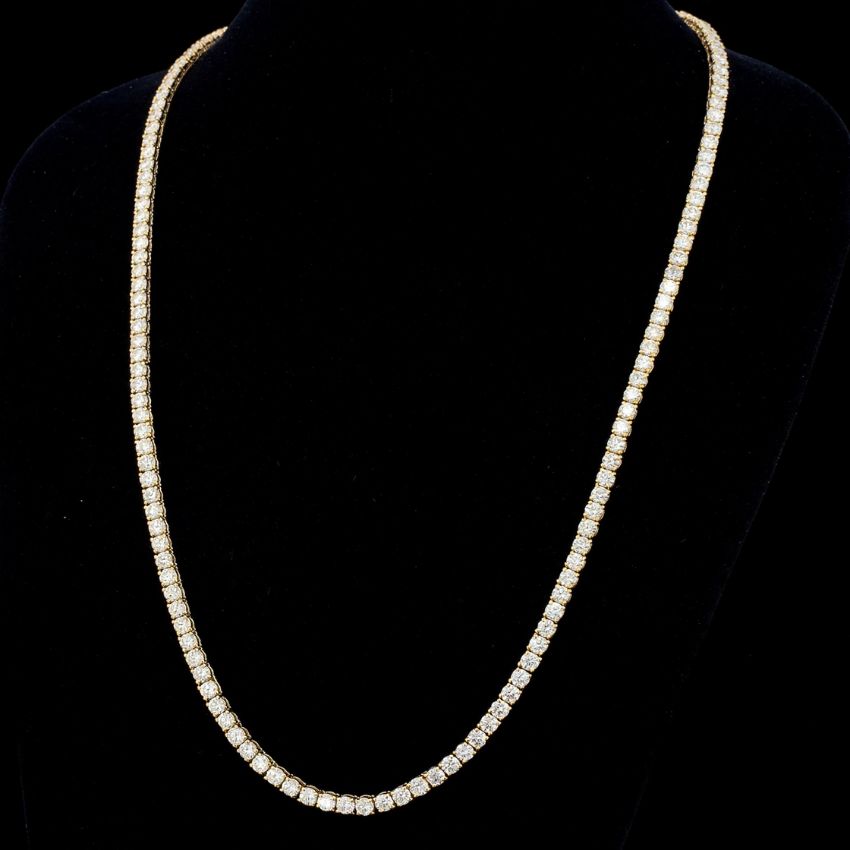 Mirano Jewels TCW 51.00ct Brilliance Lab Diamond Tennis Necklace in 18K Gold