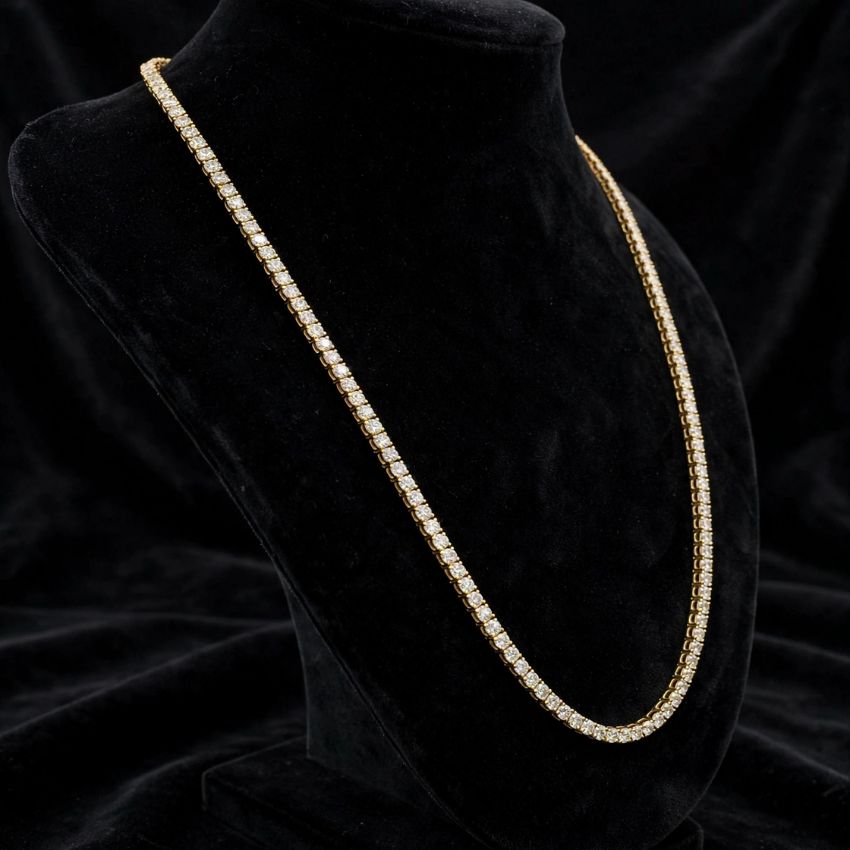 Mirano Jewels TCW 51.00ct Brilliance Lab Diamond Tennis Necklace in 18K Gold