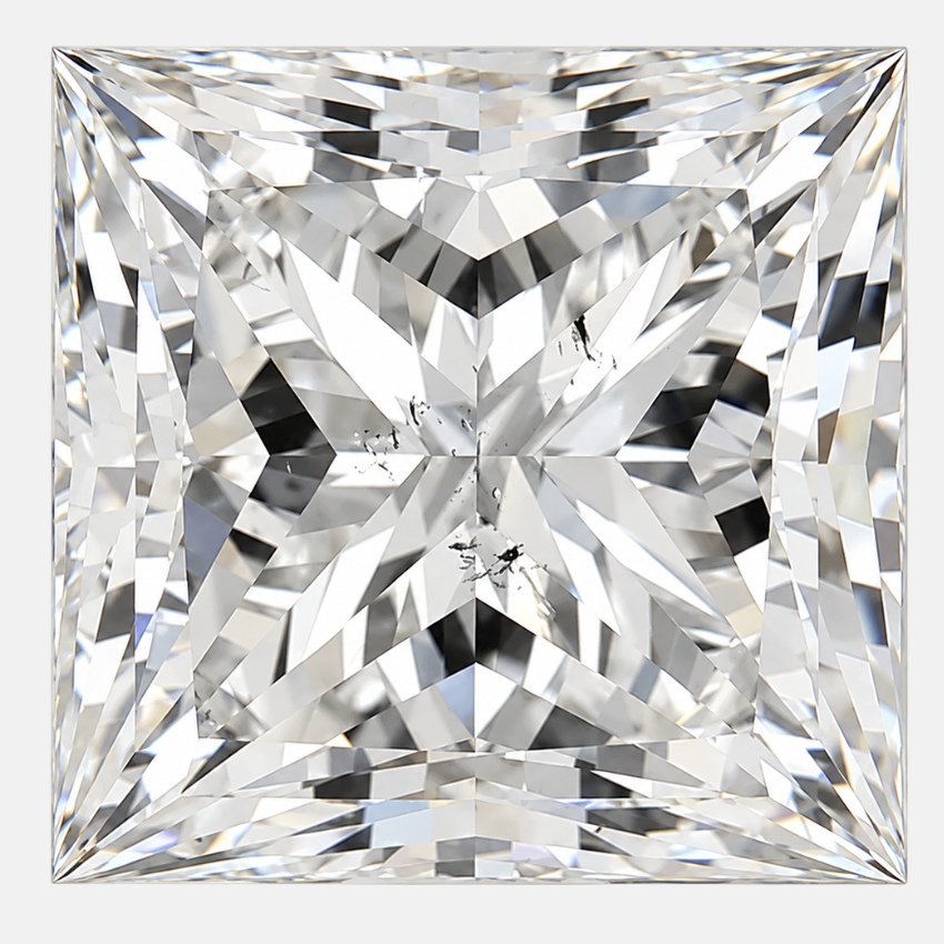 2.00 Carat Princess Cut Natural Diamond – I Color, SI1 Clarity