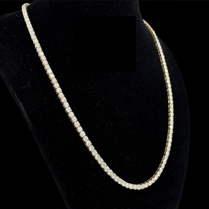 Mirano Jewels 9K Gold Studded 32.40CT Lab Grown Diamond Tennis Necklace