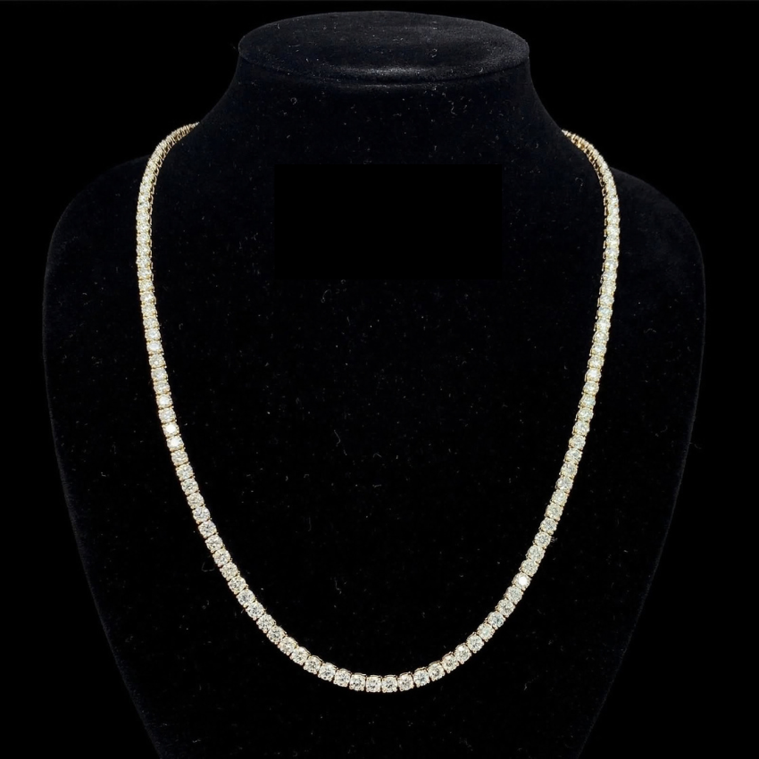 Mirano Jewels 9K Gold Studded 32.40CT Lab Grown Diamond Tennis Necklace