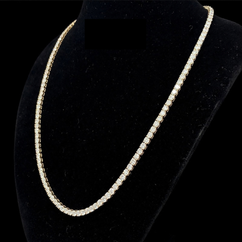 Mirano Jewels 9K Gold Studded 32.40CT Lab Grown Diamond Tennis Necklace
