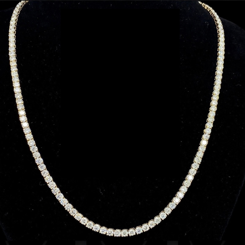 Mirano Jewels 9K Gold Studded 32.40CT Lab Grown Diamond Tennis Necklace