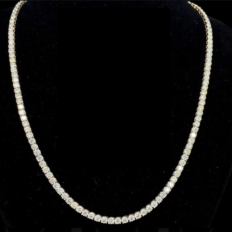 Mirano Jewels 9K Gold Studded 32.40CT Lab Grown Diamond Tennis Necklace