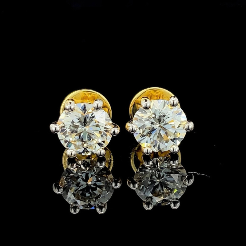 Mirano Jewels D Color VS1 Clarity 0.50CT Each Lab Grown Diamond Stud Earrings in 18K Gold IGI Certified