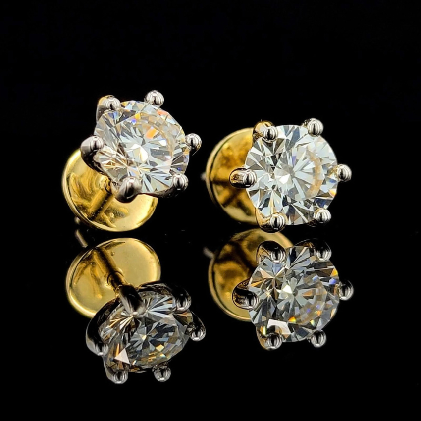 Mirano Jewels D Color VS1 Clarity 0.50CT Each Lab Grown Diamond Stud Earrings in 18K Gold IGI Certified