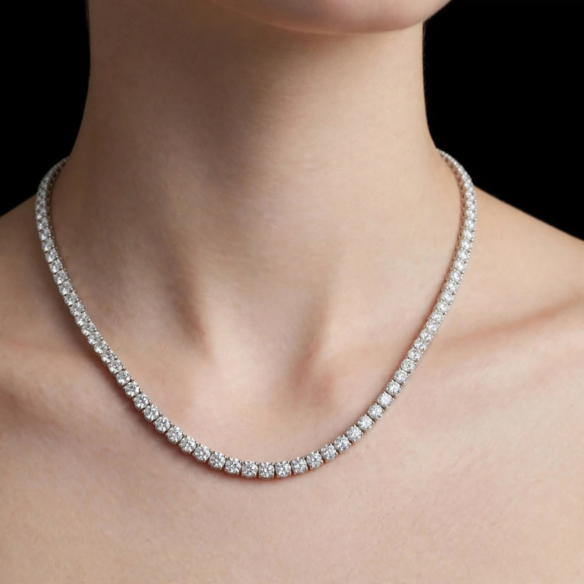 Mirano Jewels TCW 67.20CT 18K Gold Lab Grown Diamond Tennis Necklace