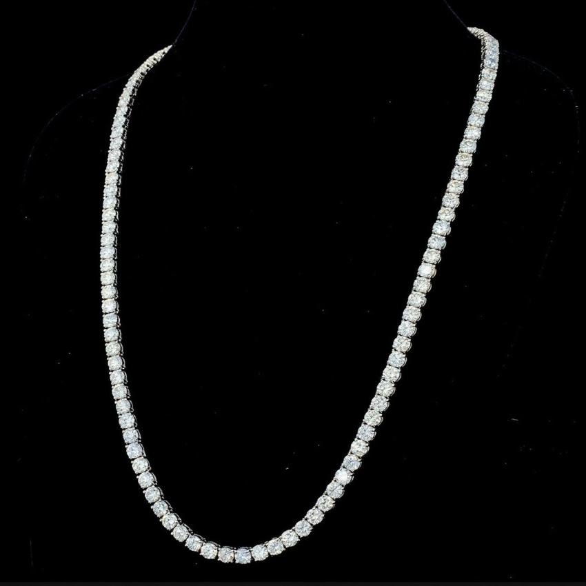 Mirano Jewels TCW 67.20CT 18K Gold Lab Grown Diamond Tennis Necklace