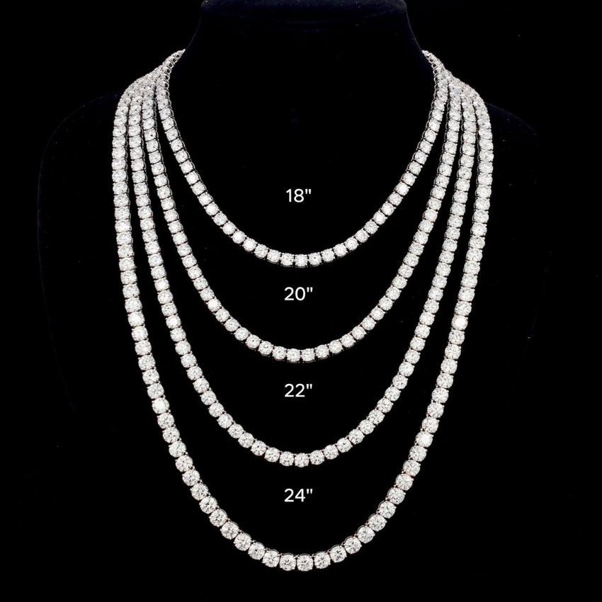 Mirano Jewels TCW 74.40CT Brilliant Diamond Tennis Necklace in 14K Gold