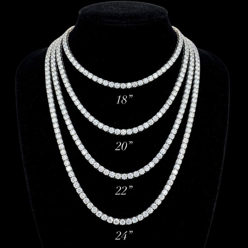Mirano Jewels TCW 67.20CT 18K Gold Lab Grown Diamond Tennis Necklace