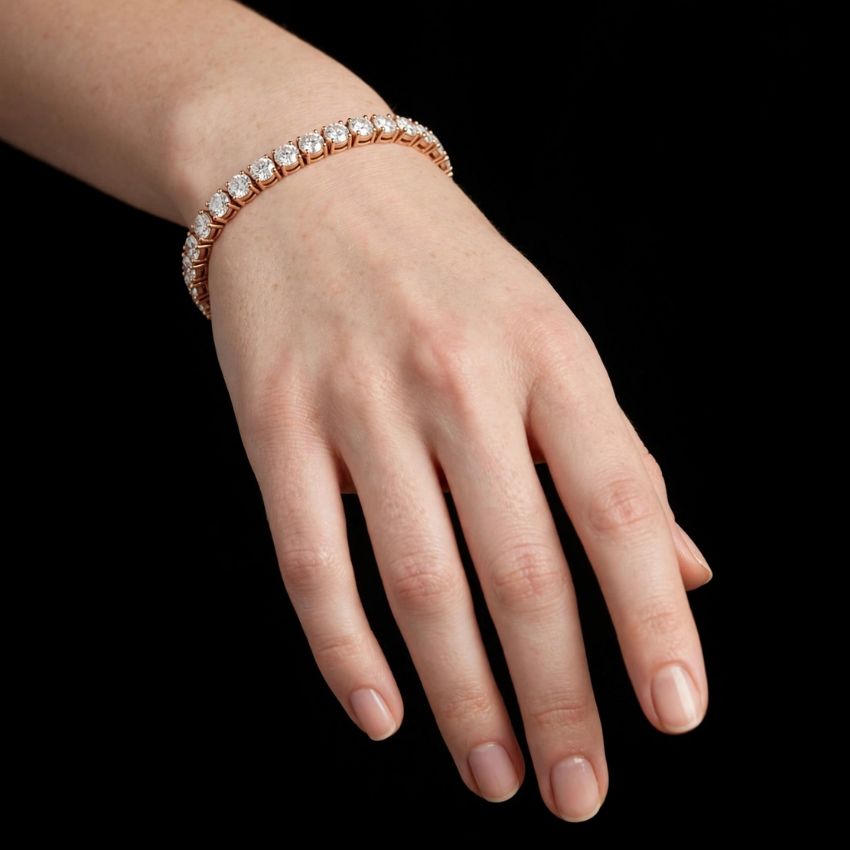 Mirano Jewels TCW 18.60 Carat Luxury Lab Diamond Tennis Bracelet in 18K Gold