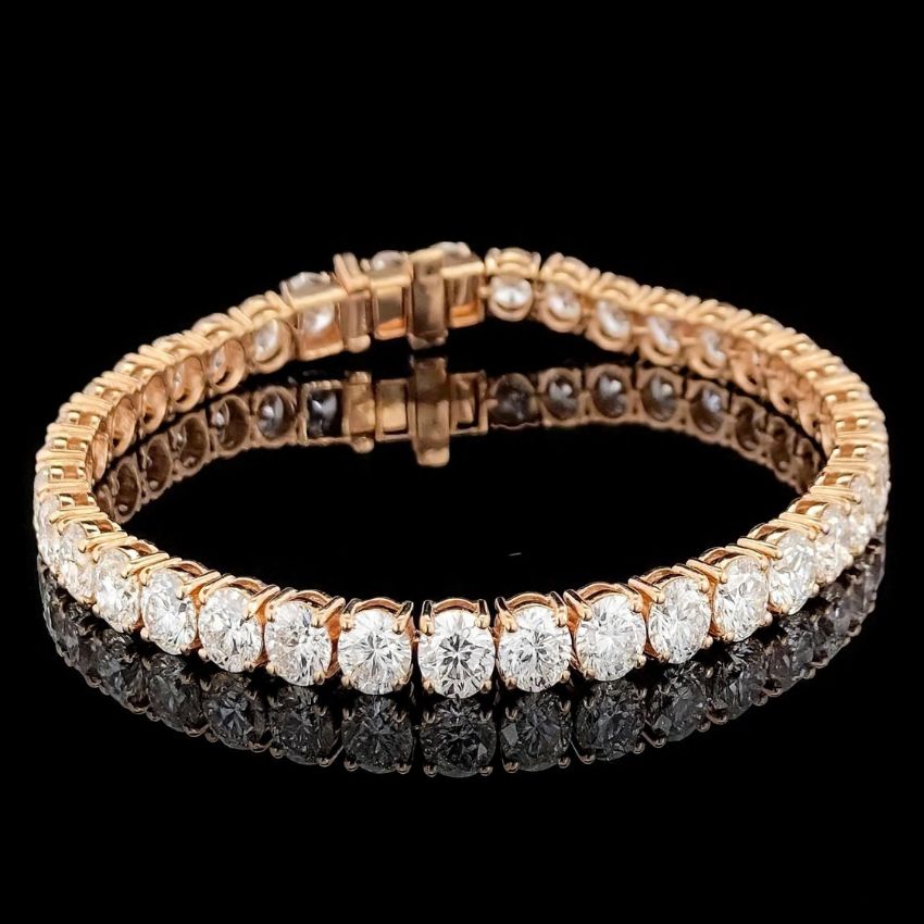 Mirano Jewels TCW 18.60 Carat Luxury Lab Diamond Tennis Bracelet in 18K Gold