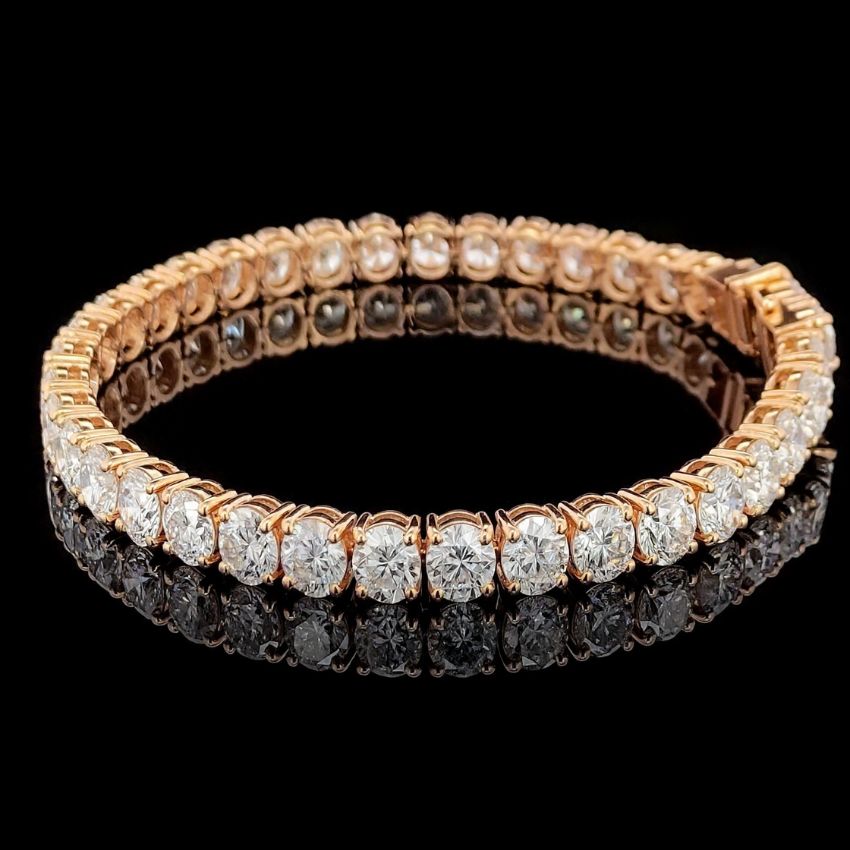 Mirano Jewels TCW 18.60 Carat Luxury Lab Diamond Tennis Bracelet in 18K Gold