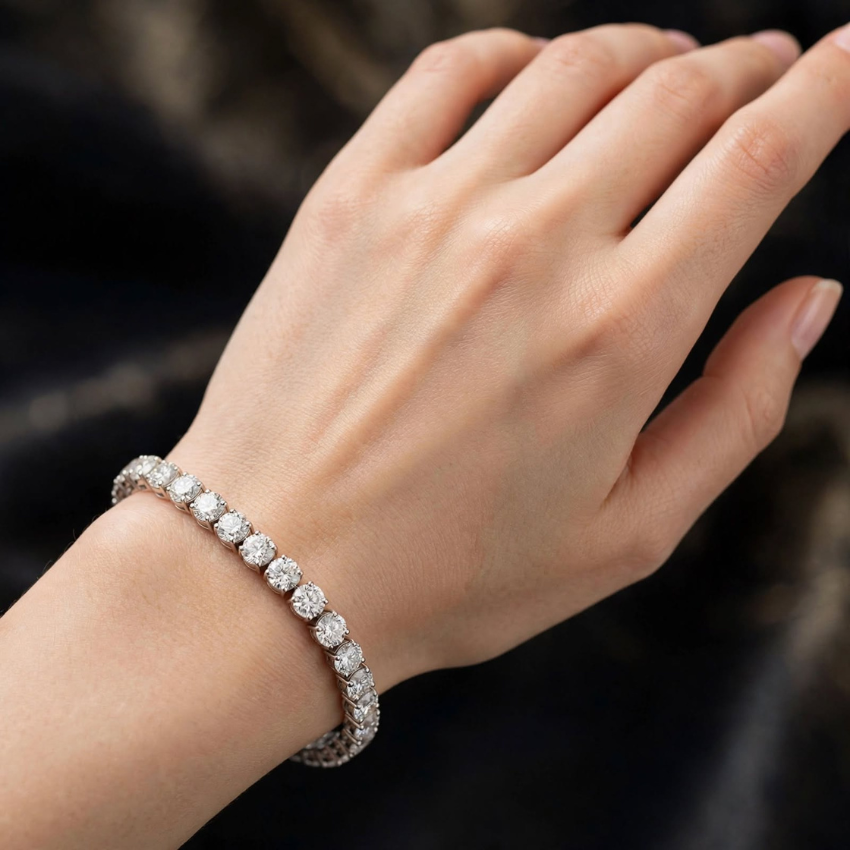 Mirano Jewels TCW 13.20CT Lab Diamond Tennis Bracelet in 14K Gold