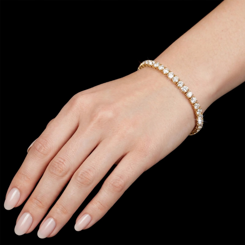 Mirano Jewels TCW 21.00CT Lab Created Diamond Tennis Bracelet in 14K Gold