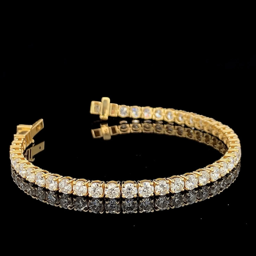 Mirano Jewels TCW 21.00CT Lab Created Diamond Tennis Bracelet in 14K Gold