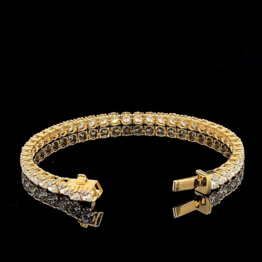 Mirano Jewels TCW 21.00CT Lab Created Diamond Tennis Bracelet in 14K Gold