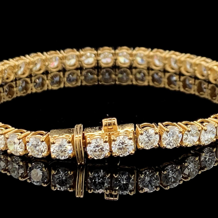Mirano Jewels TCW 21.00CT Lab Created Diamond Tennis Bracelet in 14K Gold
