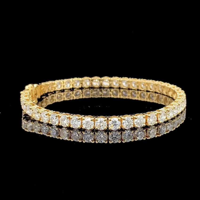 Mirano Jewels TCW 28.00CT Brilliant Lab Diamond Tennis Bracelet In 14K Gold