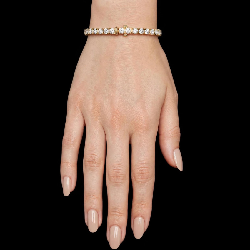 Mirano Jewels TCW 28.00CT Brilliant Lab Diamond Tennis Bracelet In 14K Gold