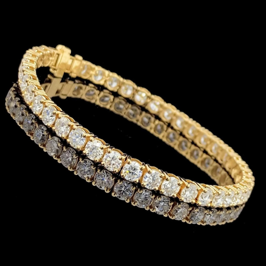 Mirano Jewels TCW 28.00CT Brilliant Lab Diamond Tennis Bracelet In 14K Gold