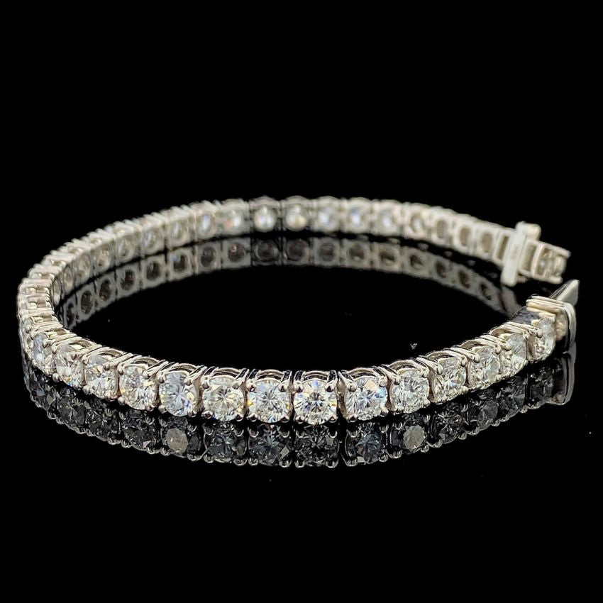 Mirano Jewels TCW 16.00 CT Lab Created Diamond Tennis Bracelet in 9K Gold