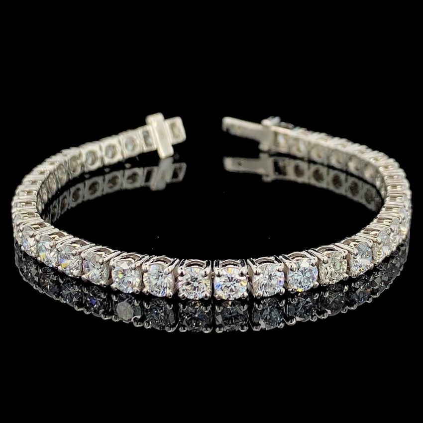 Mirano Jewels TCW 16.00 CT Lab Created Diamond Tennis Bracelet in 9K Gold