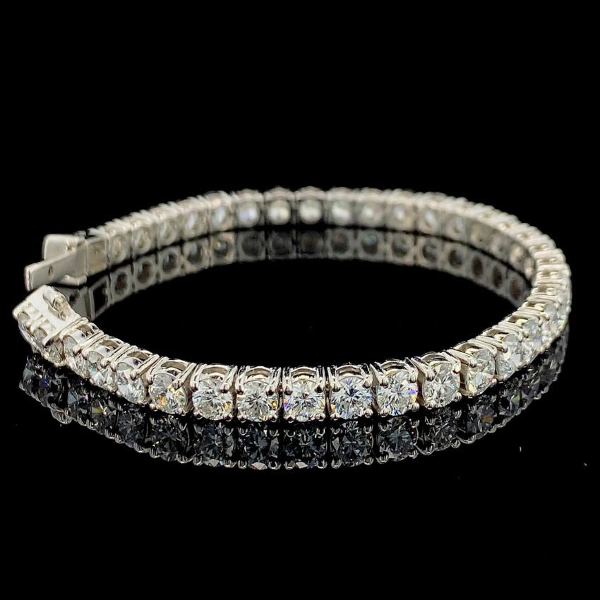 Mirano Jewels TCW 16.00 CT Lab Created Diamond Tennis Bracelet in 9K Gold