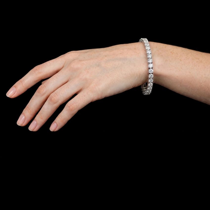 Mirano Jewels TCW 16.00 CT Lab Created Diamond Tennis Bracelet in 9K Gold