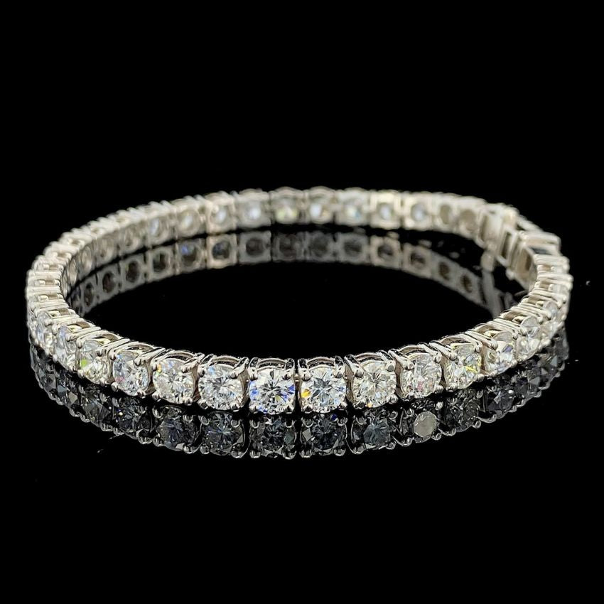 Mirano Jewels TCW 16.00 CT Lab Created Diamond Tennis Bracelet in 9K Gold