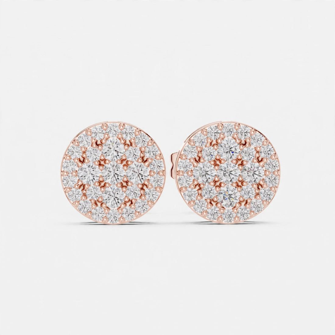 0.33CT Lab Diamond Round Studs in 18K Gold | Pavé-Inspired Design