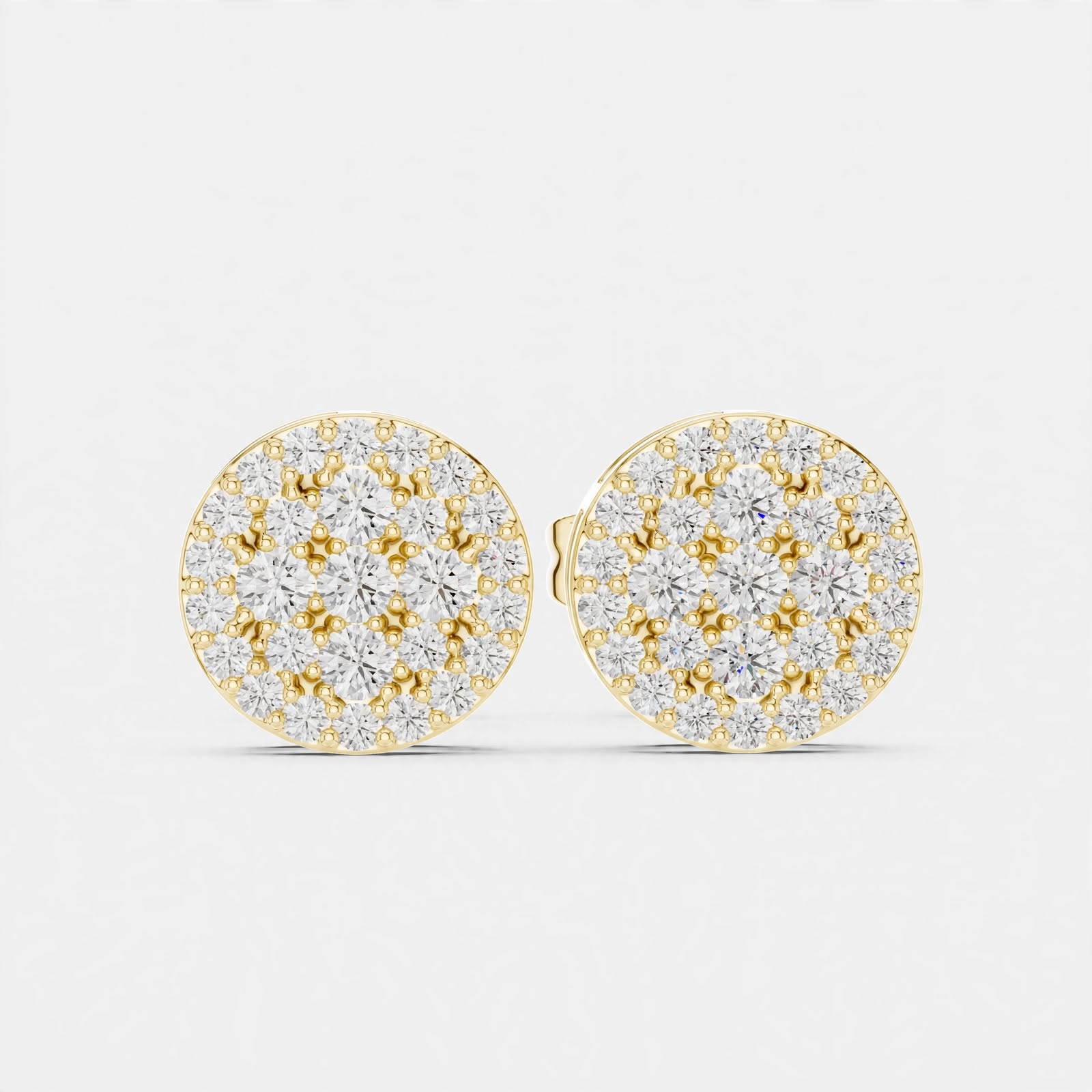 0.33CT Lab Diamond Round Studs in 18K Gold | Pavé-Inspired Design
