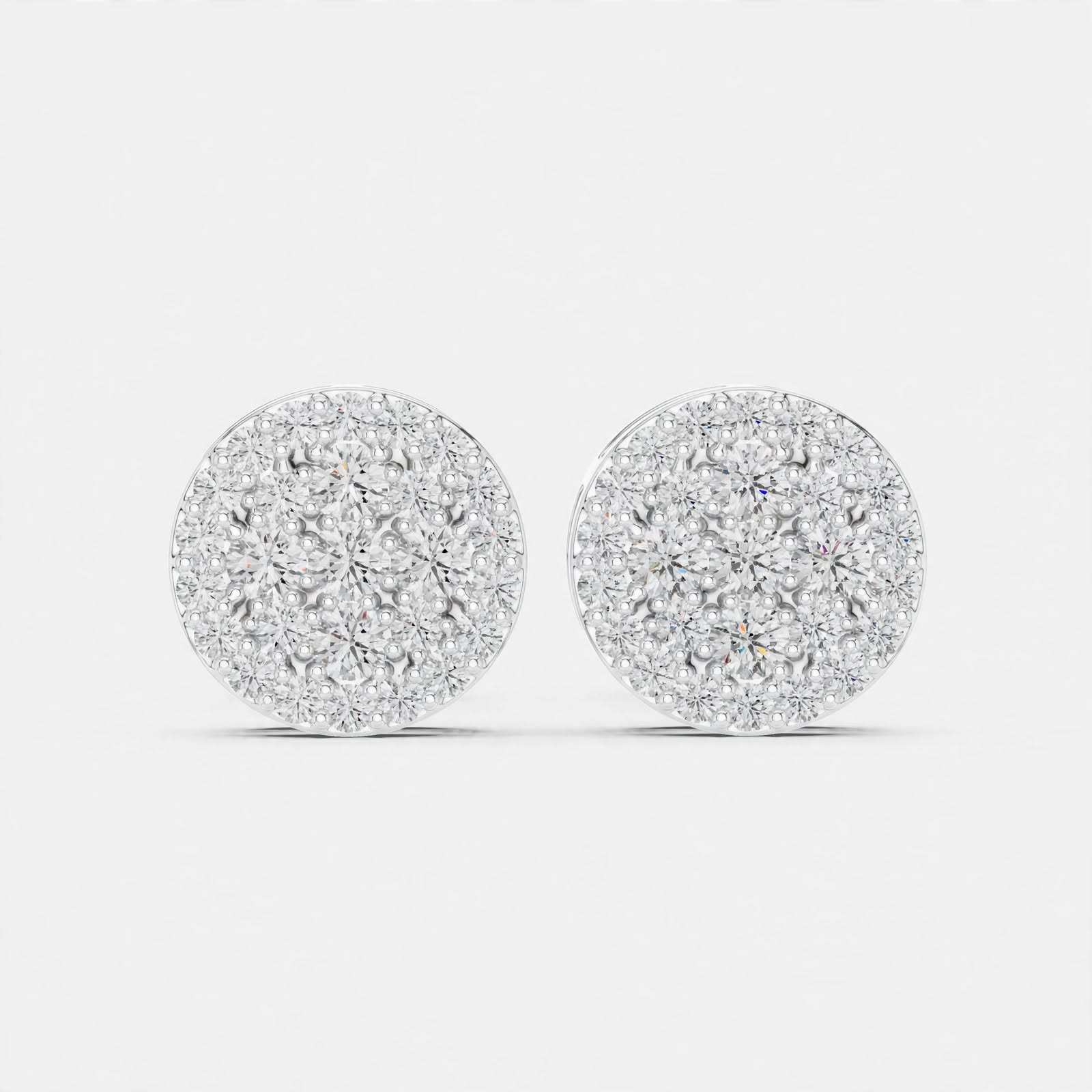 0.33CT Lab Diamond Round Studs in 18K Gold | Pavé-Inspired Design