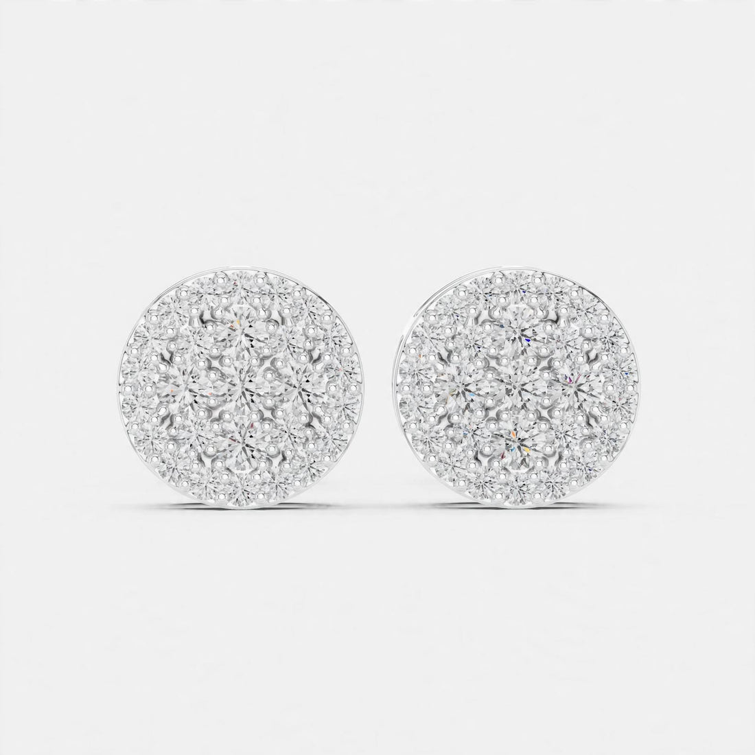 0.33CT Lab Diamond Round Studs in 18K Gold | Pavé-Inspired Design