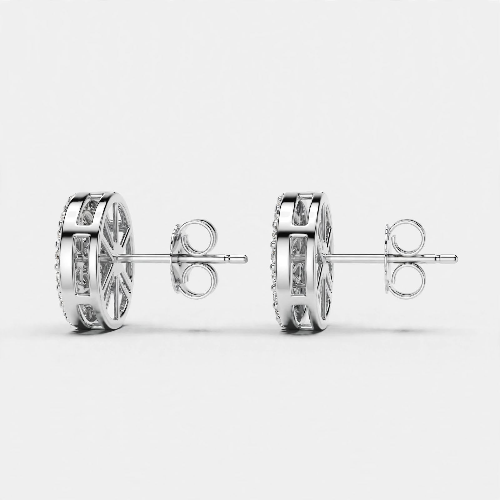 0.33CT Lab Diamond Round Studs in 18K Gold | Pavé-Inspired Design
