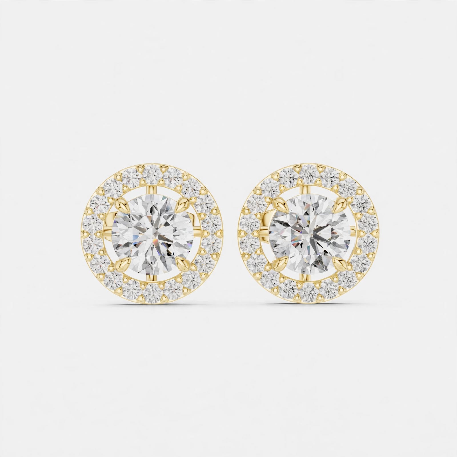 1.70CT Round Lab Grown Diamond Stud Earrings in 14K Gold