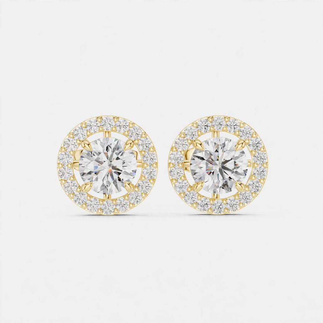 1.70CT Round Lab Grown Diamond Stud Earrings in 14K Gold