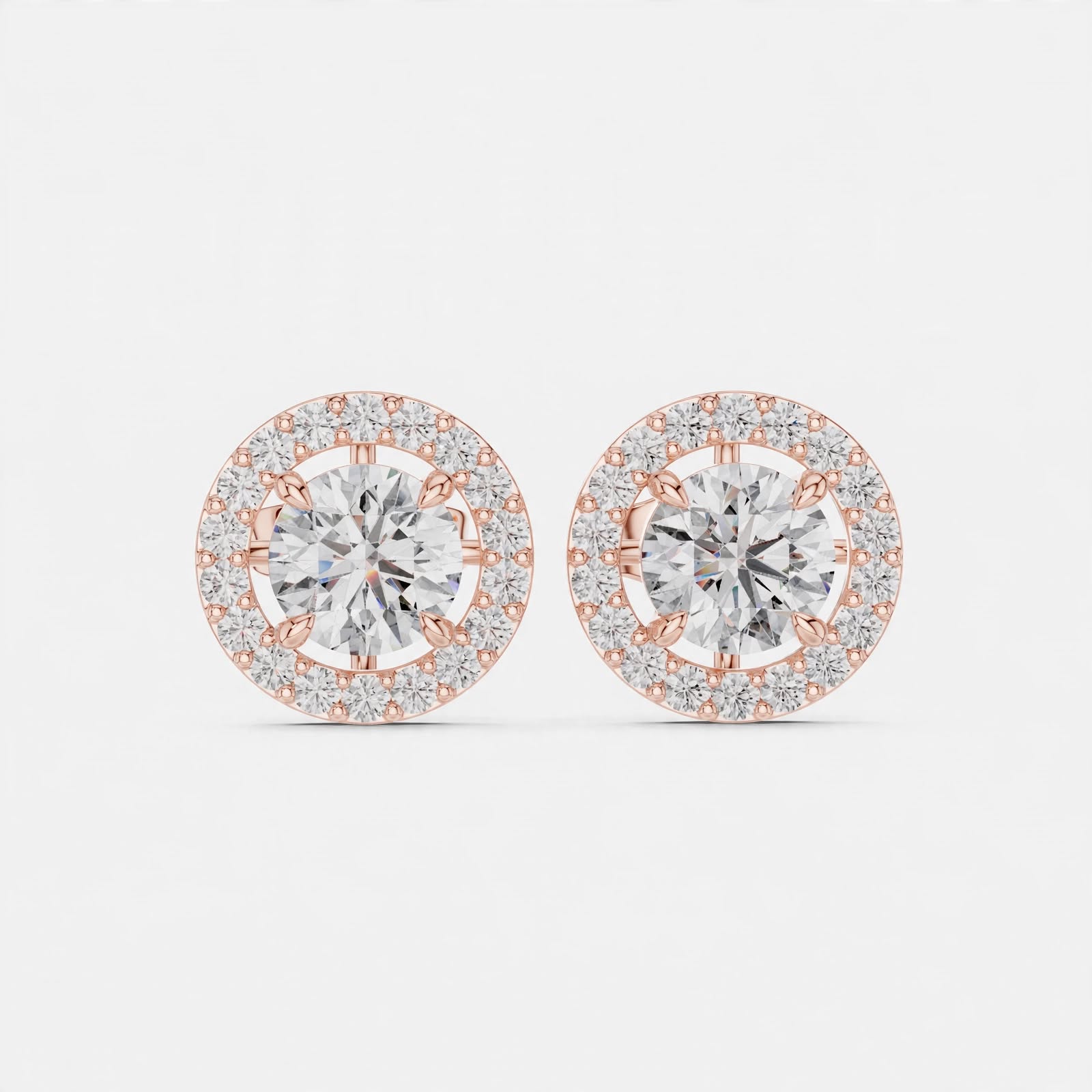 1.70CT Round Lab Grown Diamond Stud Earrings in 14K Gold