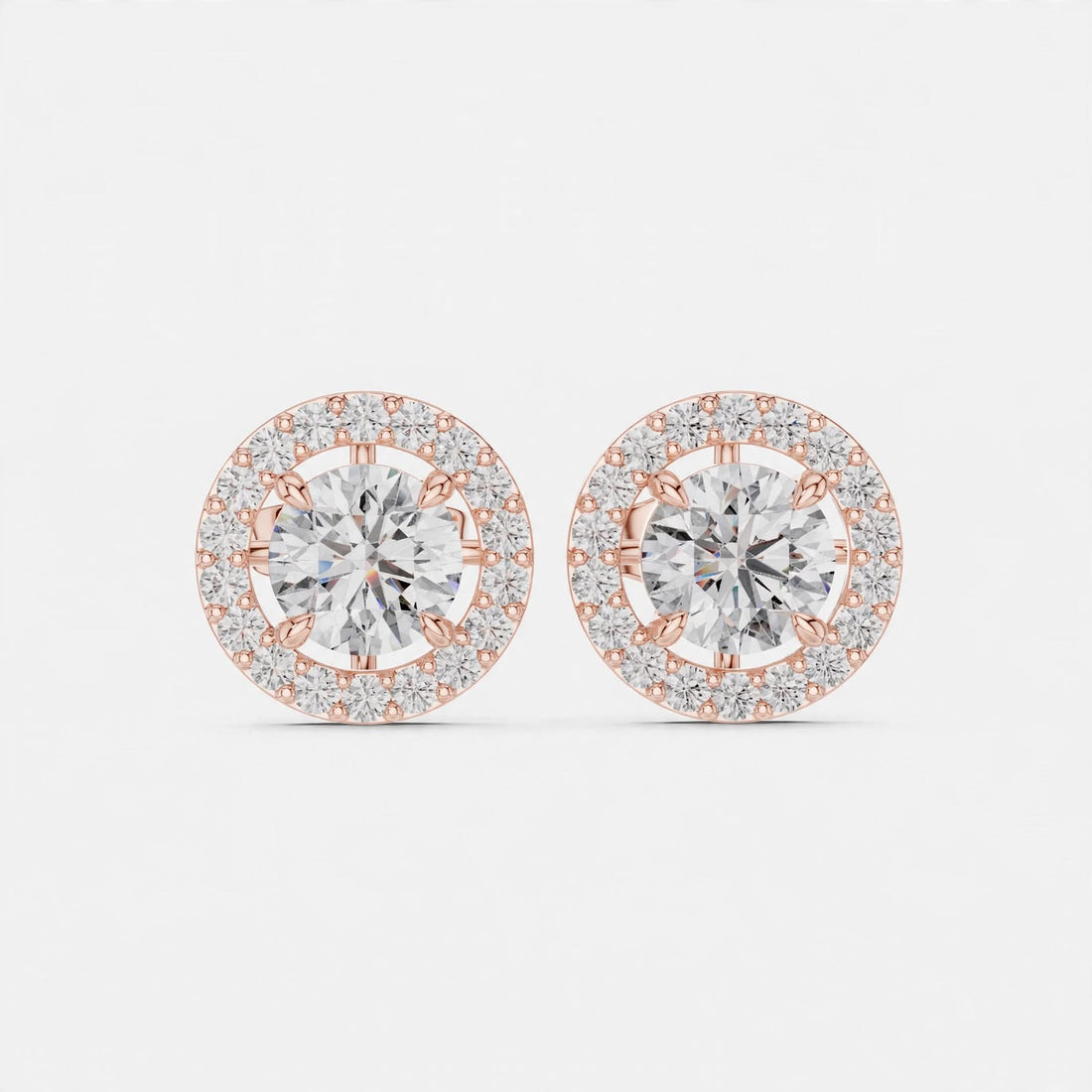 1.70CT Round Lab Grown Diamond Stud Earrings in 14K Gold