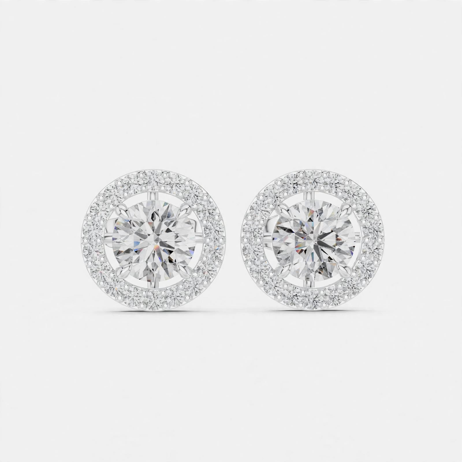 1.70CT Round Lab Grown Diamond Stud Earrings in 14K Gold