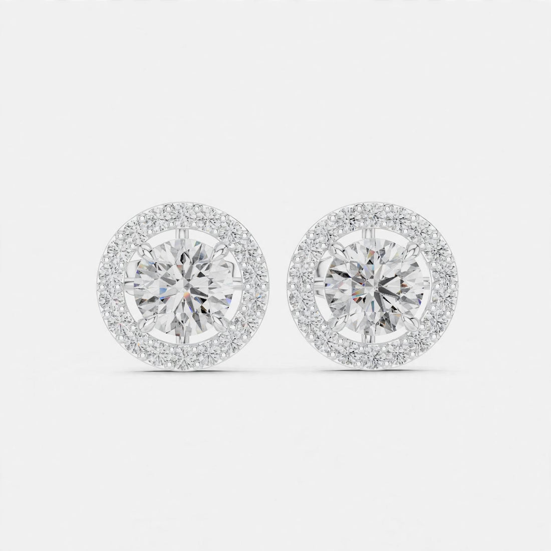 1.70CT Round Lab Grown Diamond Stud Earrings in 14K Gold
