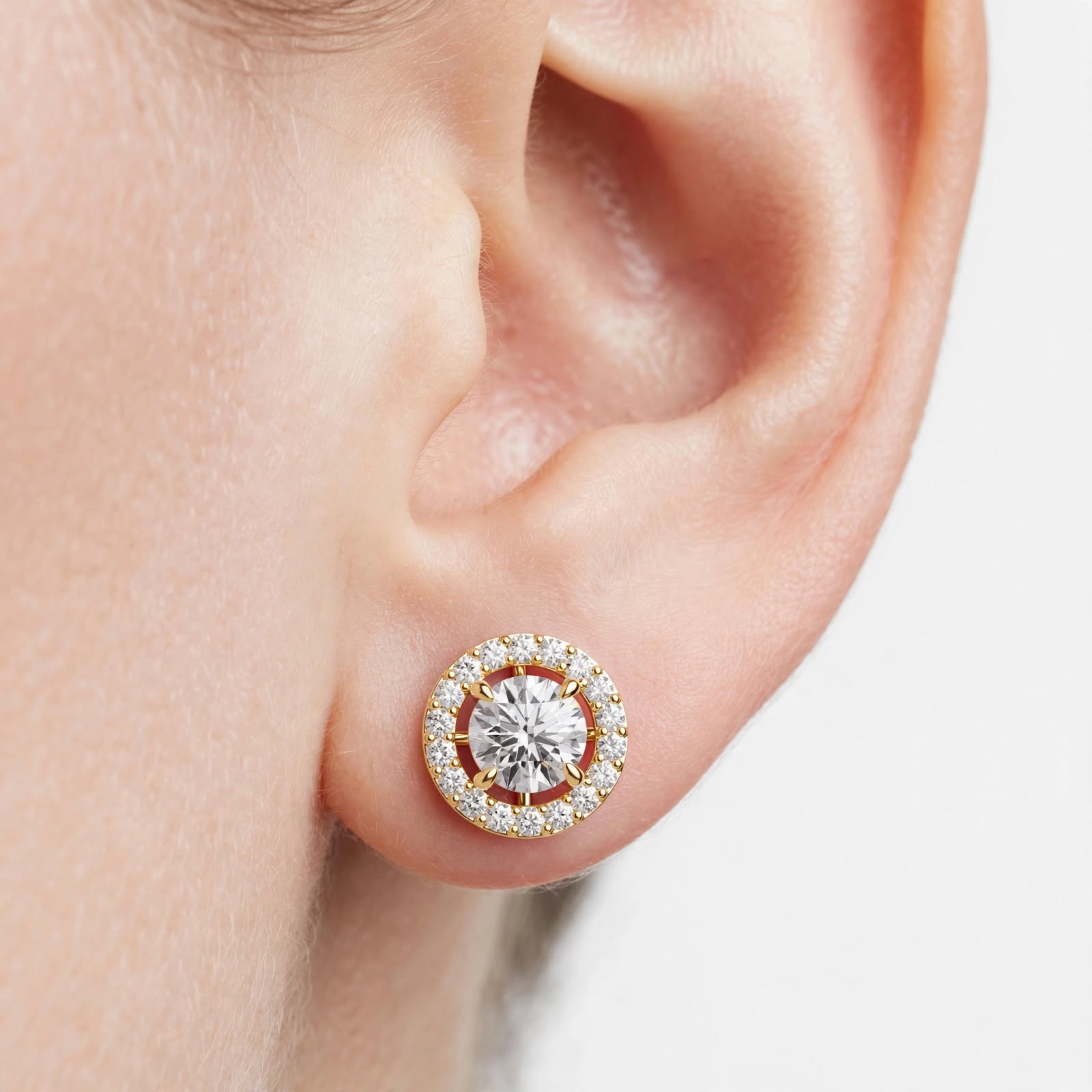 1.70CT Round Lab Grown Diamond Stud Earrings in 14K Gold