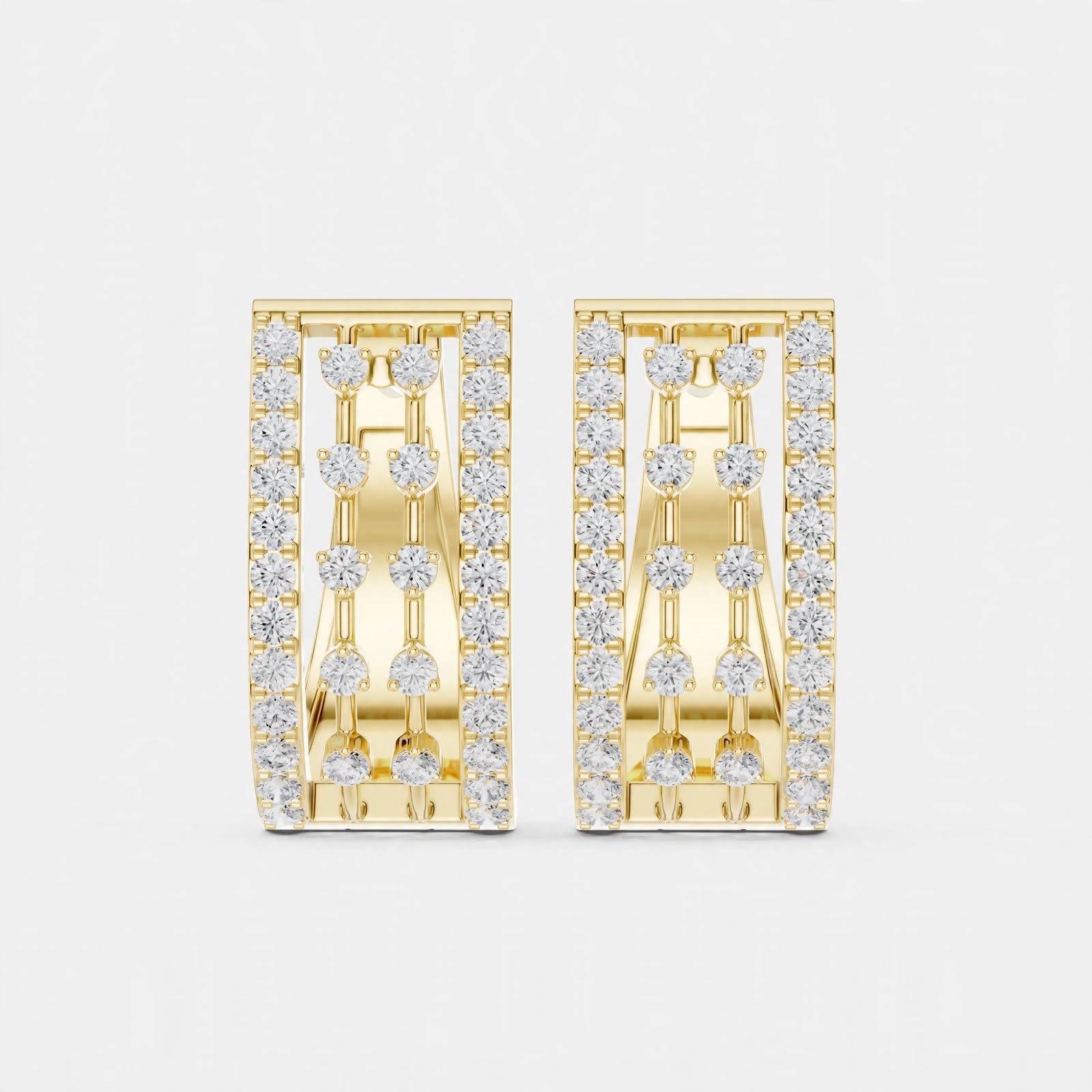 0.54CT Lab Grown Diamond Huggie Hoop Earrings in 18K Gold