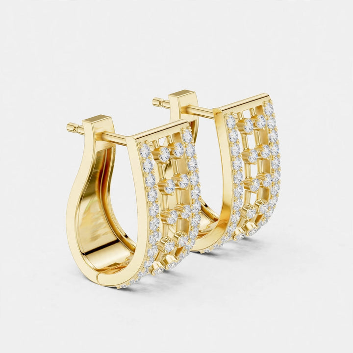0.54CT Lab Grown Diamond Huggie Hoop Earrings in 18K Gold