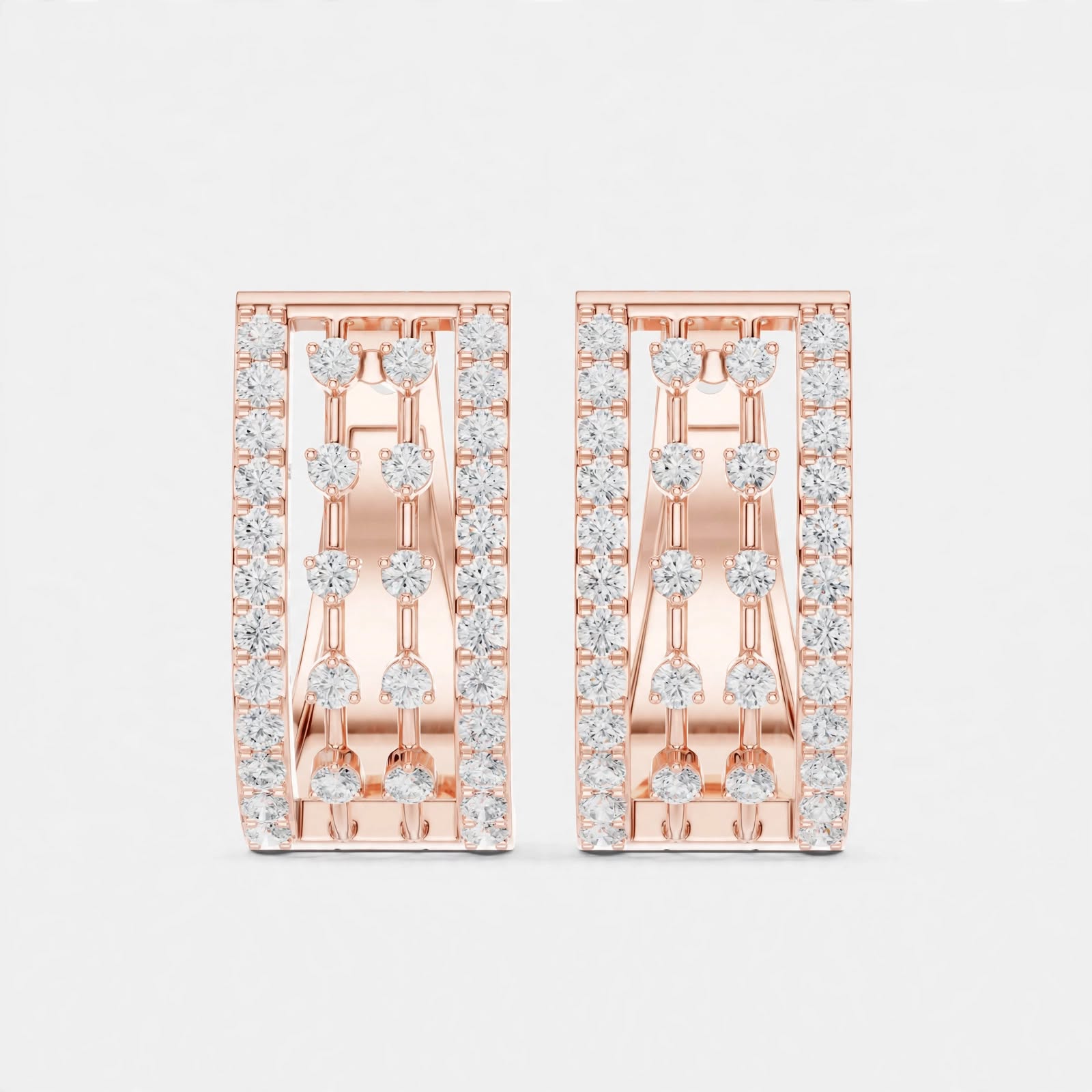 0.54CT Lab Grown Diamond Huggie Hoop Earrings in 18K Gold