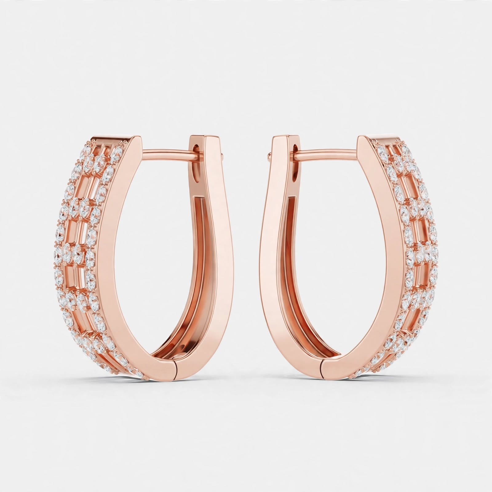 0.54CT Lab Grown Diamond Huggie Hoop Earrings in 18K Gold