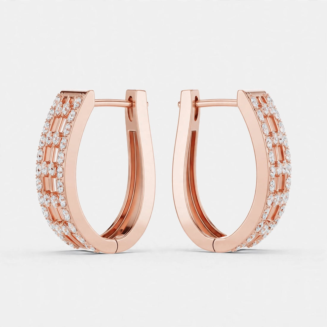 0.54CT Lab Grown Diamond Huggie Hoop Earrings in 18K Gold