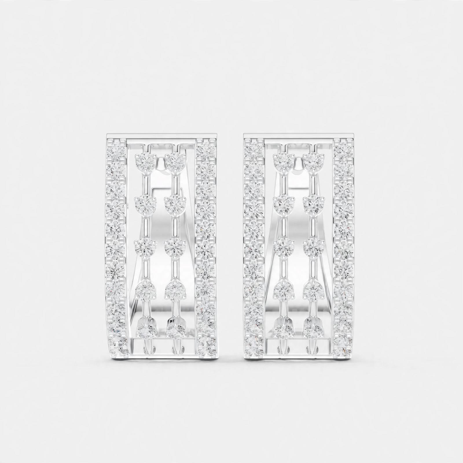 0.54CT Lab Grown Diamond Huggie Hoop Earrings in 18K Gold